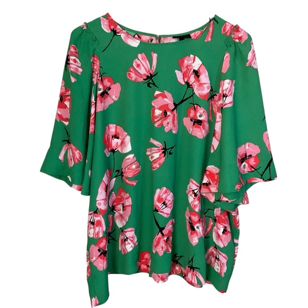 Who What Wear Green Floral Blouse XXL - Picture 2 of 8